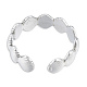 304 anillo de puño abierto con envoltura de concha de acero inoxidable para mujer RJEW-N038-100P-3