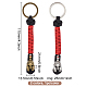 Delorigin 2 Stück 2 Farben handgefertigter Spartan-Nylon-Fallschirmschnur-Schlüsselanhänger für Männer KEYC-DR0001-13-2