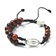 Wood Braided Bead Bracelets BJEW-TA00277-1