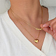 ステンレス鋼の二重層ネックレス  永遠のハートペンダントネックレス  ゴールドカラー  16.54インチ（42cm） KA9286-4-2