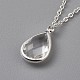 Clear Glass Pendant Necklaces NJEW-JN02611-01-2