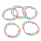 Bracelet extensible en perles ovales en sélénite naturelle teinte pour femmes BJEW-I312-03A-2