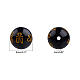 Olycraft Natural Obsidian Round Carved Om Mani Padme Hum Beads Strands G-OC0001-35-2