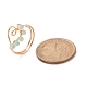 Плетеные кольца из бисера с сердцем из натуральных смешанных камней RJEW-JR00529-4