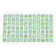 ガラスラインストーンカボション  ネイルアートの装飾の付属品  多面カット  正方形  薄緑  8x8x4.5mm MRMJ-N029-02B-04-1