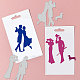 GLOBLELAND 8Pcs Retro Dress Couples Cutting Dies Couple Walking Dog Retro Dress Couples Dancing Embossing Stencils Template for Card Scrapbooking and DIY Craft Album Paper Card Decor DIY-WH0309-995-2