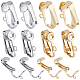 SUNNYCLUE 40Pcs 2 Colors 304 Stainless Steel Clip-on Earrings Findings STAS-SC0005-83-1