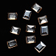 長方形の透明なガラスのカボション  ネイルアートの装飾の付属品  多面カット  ゴールデンロッド  8x6x3.5mm MRMJ-T009-130-1