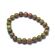Bracelets extensibles de perles naturelles unakite BJEW-K212-C-006-2