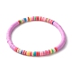 Bracelet extensible fait main en perles heishi en argile polymère BJEW-JB07351-2