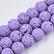 Spray Painted Natural Lava Rock Beads Strands X-G-N0324-C-06-1