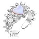 Кольцо-манжета из стерлингового серебра с родиевым покрытием и открытым сердцем 925 шт. JR894A-1