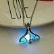 Collier pendentif cage queue de baleine en alliage avec perles en plastique lumineuses LUMI-PW0001-072P-02-1