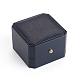 Puレザーネックレスギフトボックス  金メッキの鉄製ボタンとベルベットが内側に  結婚式のための  ジュエリー収納ケース  ブラック  7.1x7.1x4.8cm LBOX-L005-D03-2
