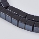 非磁性合成ヘマタイトビーズ連売り  正方形  ブラック  サイズ：幅さ約6mm  長さ6mm  穴：1mm  約68個/連 G-H1076-1-3