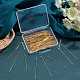 Beebeecraft 100Pcs/Box Open Eye Pins 18K Gold Plated Head Pins 50mm Jewelry Making Findings for Charm Beads DIY Making KK-BBC0002-88-7
