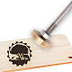 Superdant 30mm fer de marque engrenage animaux motif barbecue tampon thermique avec tête en laiton et manche en bois outils de grillade et accessoires pour bois AJEW-WH0113-15-184-1