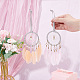 CRASPIRE 2PCS Feather Hanging Ornaments Rear View Mirror Accessories Dreamy Catcher Handmade Wall Hanging Decorations Fairy Net with Beads Hanging for Rearview Mirror Bedroom Home Hanging Decoration AJEW-CP0005-26-3