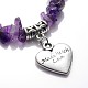 Natural Amethyst Pendant Necklaces For Valentine's Day NJEW-JN01168-02-3