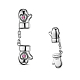 TINYSAND Gloves 925 Sterling Silver European Dangle Charms TS-P-062-1
