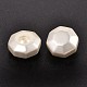 Faceted Octagon Half Drilled Shell Pearl Beads BSHE-N003-18-1
