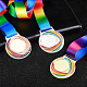 3 médaille en alliage d'émail 3 couleurs. AJEW-FG0002-64-3