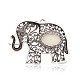Antique Silver Plated Elephant Alloy Rhinestone Big Pendants PALLOY-J546C-01AS-2