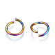 Placcatura ionica (ip) colore arcobaleno 304 anelli di salto aperti in acciaio inossidabile STAS-N098-062B-01-3