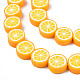 手作り樹脂粘土ビーズ連売り  レモンスライス  オレンジ  8~10x3.5~4.5mm  穴：1.6mm  約38~40個/連  13.98インチ〜15.55インチ（35.5~38cm） CLAY-R069-01L-A04-3