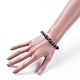 Natural Black Agate Beads Stretch Bracelets BJEW-JB04793-4