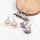 Antique Silver Plated Alloy Mixed Stone Dangle Chandelier Earrings EJEW-JE01983-1