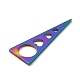 イオンメッキ201ステンレス鋼ペンダント  心のある三角形  虹色  22x8x1mm  穴：5mm STAS-A066-11M-4
