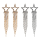 ANATTASOUL 2 Pairs 2 Colors Alloy Hollow Star Dangle Stud Earrings EJEW-AN0003-77-1