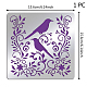 FINGERINSPIRE Bired & Flower Metal Stencils 16 cm Square Scrapbooking Drawing Stencils Stainless Steel Floral Leaves Pattern Painting Stencils for Engraving DIY-WH0279-080-2