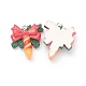 樹脂チャーム  クリスマスフェスティバルのために  プラチナアイアンペグベイル付き  ヒイラギの葉とネクタイ  レッド  26x22x6mm  穴：2mm RESI-O010-11-2