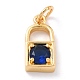 Real 18K Gold Plated Brass Micro Pave Cubic Zirconia Charms ZIRC-L100-080G-3