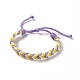 Bracelet cordon tressé vague polyester BJEW-B065-01-2