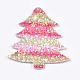 PUレザービッグペンダント  スパンコール  クリスマスツリー  カラフル  55x47x2mm  穴：2mm FIND-S299-21B-2