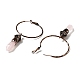 Natural Rose Quartz Dangle Earrings G-D468-44R-3