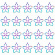 DICOSMETIC 20Pcs Rainbow Color Flower Charms Hollow Frame Pendant Open Back Bezel Pendant Stainless Steel Dangle Charm Making Kits for DIY Bracelet Necklace Jewellery Making STAS-DC0010-41-1