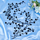 綿刺繍飾りアクセサリー  アップリケ  花  ブラック  450~470x1mm AJEW-WH0504-32A-4
