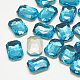 Cabujones de cristal con rhinestone RGLA-T079-8x10mm-12-1