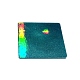 ホログラフィックスタイルのカップマットシリコンモールド  レジンキャスティングコースター金型  UVレジン用  エポキシ樹脂工芸品作り  虹色の正方形  ホワイト  108x108x9mm SIMO-PW0002-18E-2