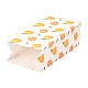 長方形の紙袋  ハンドルなし  ギフト＆フードバッグ用  オレンジ柄  23x12x0.1cm  展開：23x12x7.5cm CARB-I002-A03-4