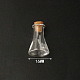 ミニ高ホウケイ酸ガラス ボトル ビーズ容器  ウィッシングボトル  コルク栓付き  透明  2.4x1.6cm BOTT-PW0001-261M-1