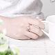 La manera del estilo coreano de bronce de óxido de circonio cúbico de compromiso anillos de dedo de la boda del copo de nieve RJEW-BB00173-03-5
