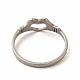 304 кольцо из нержавеющей стали с полым сердцем на палец руки для женщин RJEW-K239-03P-2