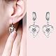 Parfait laiton cœur design zircons pendentif boucles d'oreilles EJEW-BB06458-4
