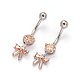 Bowknot 304 Stainless Steel Body Jewelries AJEW-I029-15A-1