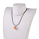 Lampwork Pendants Necklaces and Cowhide Leather Cord Necklaces Set NJEW-JN02317-M-8
